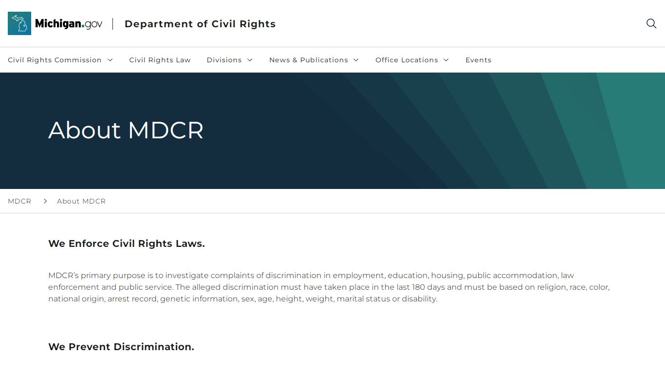 About MDCR - Michigan