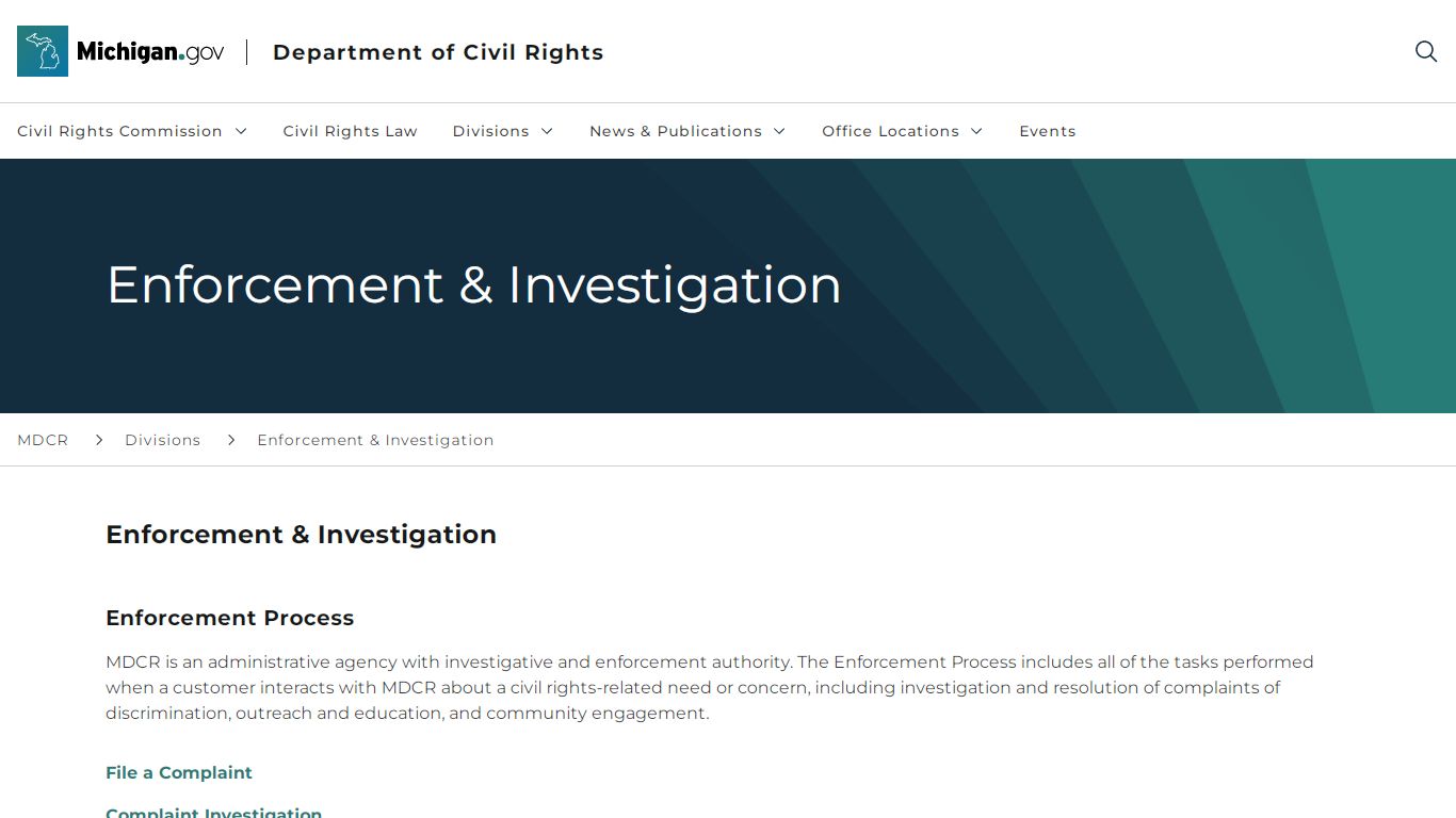 Enforcement & Investigation - Michigan